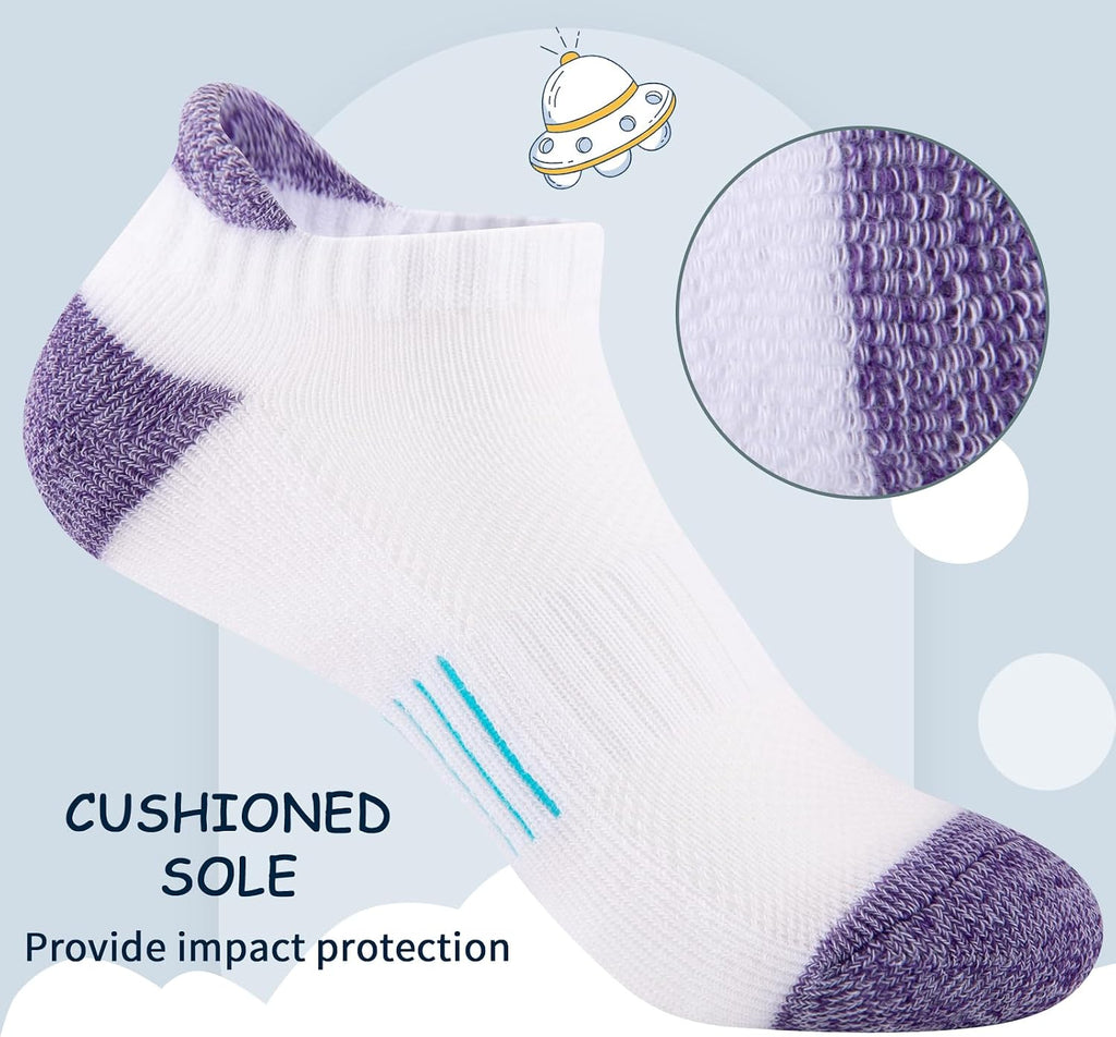 Girls Socks Ankle Athletic Socks For Kids Old Short Socks With Cushioned Sole 8 Pairs