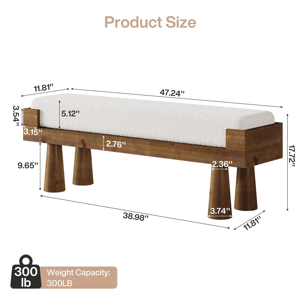 Upholstered Entryway Bench, Shoe Bench End of Bed