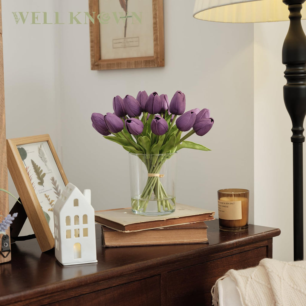 20 Pcs Tulips Artificial Flowers in Vase | Casa Home Living