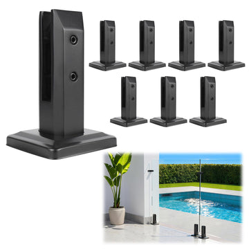 8 Pack Frameless Glass Railing Spigots, 304 Stainless Steel Black