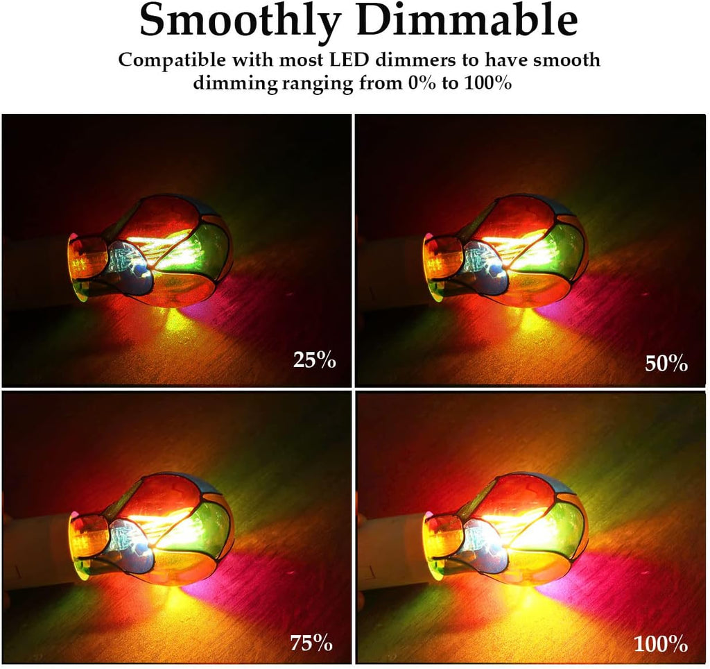 Dimmable Stained Glass LED Light Bulb Led Color Bulb,E26 Base 4 Watts A19/A60 LED Light Bulbs,for Party Light,Festive