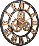 28" Industrial Steampunk Vintage Retro Home Decor Wall Clock (28 inches, Roman-Anti-Bronze) *Note: Decorative Gears DO NOT Move*