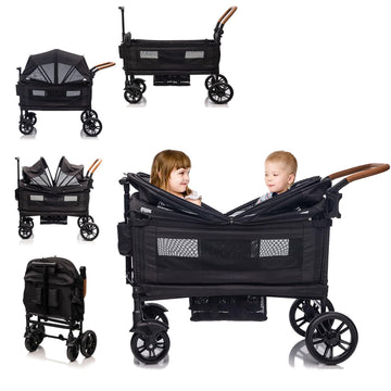 Stroller Wagon for 2 Kids,Push Pull Lightweight Travel Fold Wagon