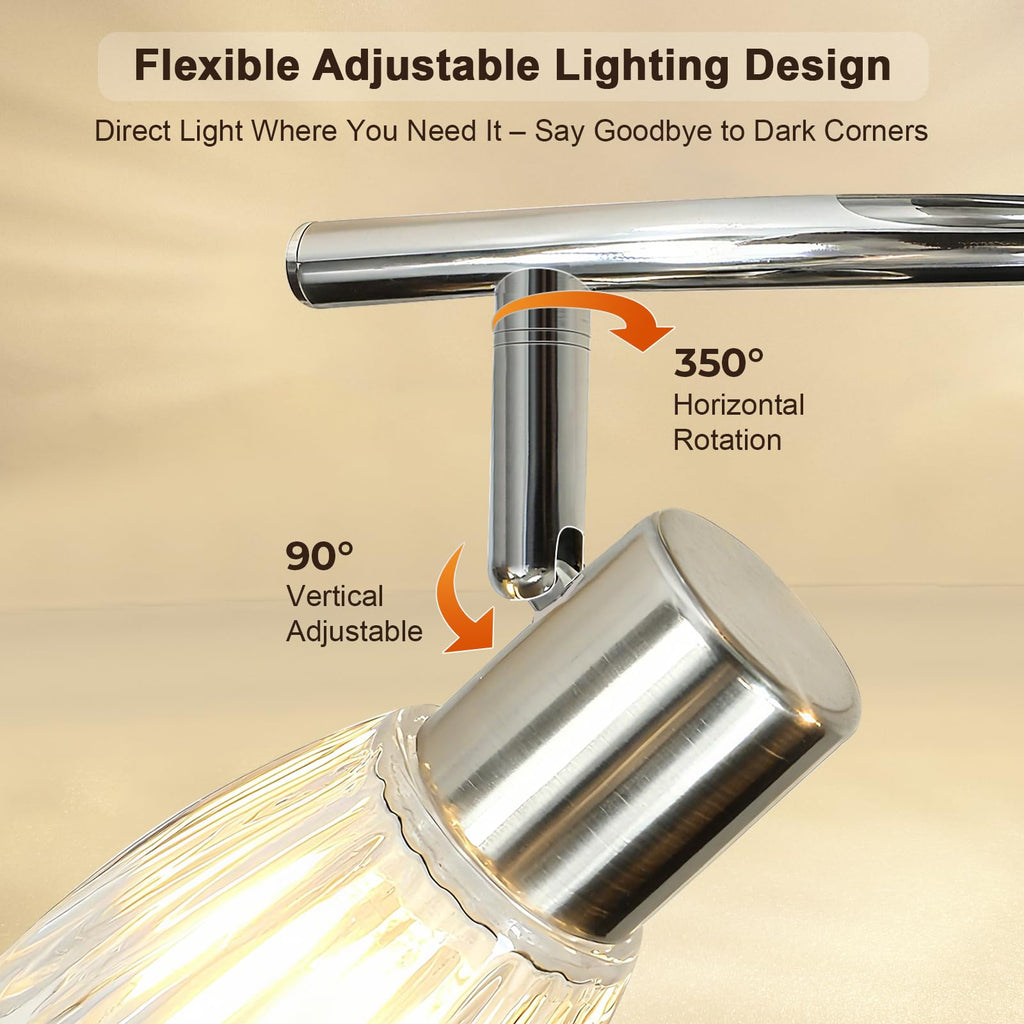Ceiling Light Fixture Adjustable Modern Chrome Track Lighting