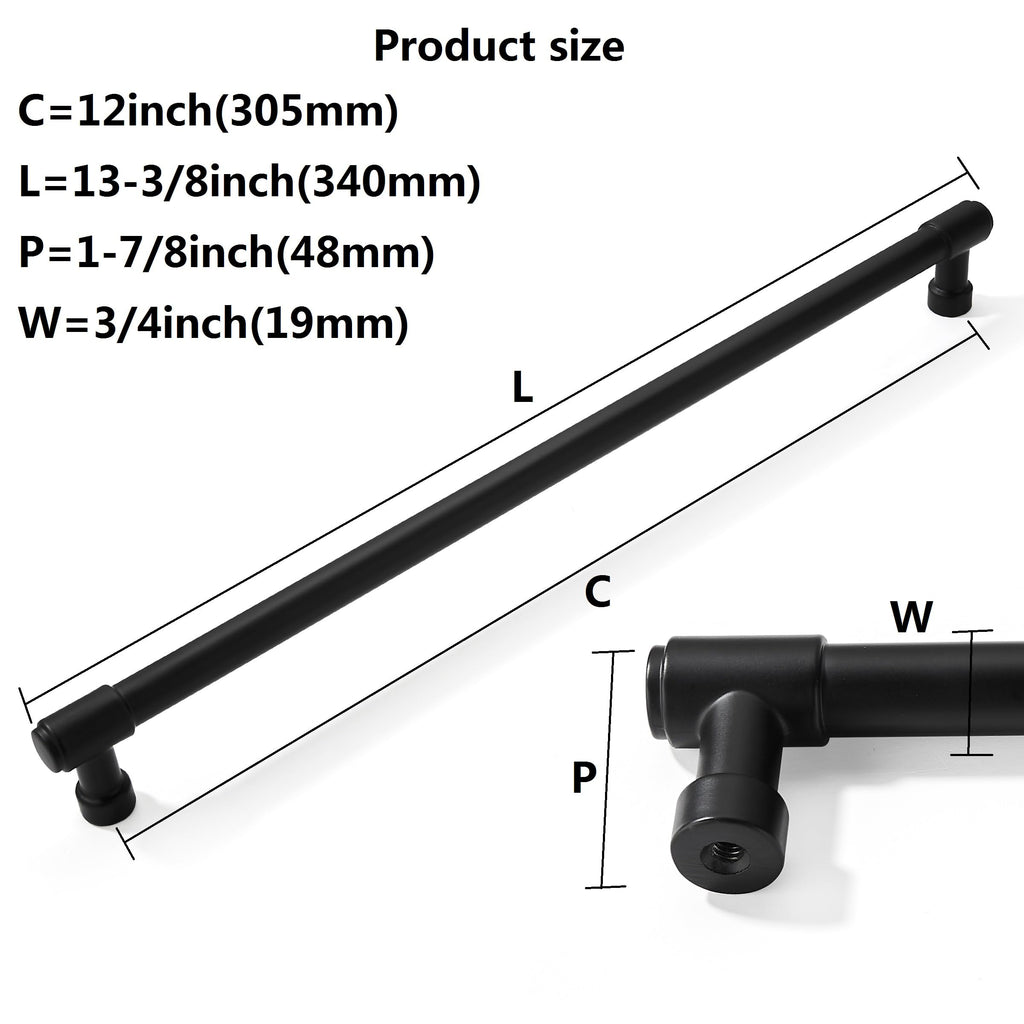 Appliance pulls 12 inch(305mm) Matte Black Cabinet Pulls Extra Long Cabinet Handles Kitchen Hardware