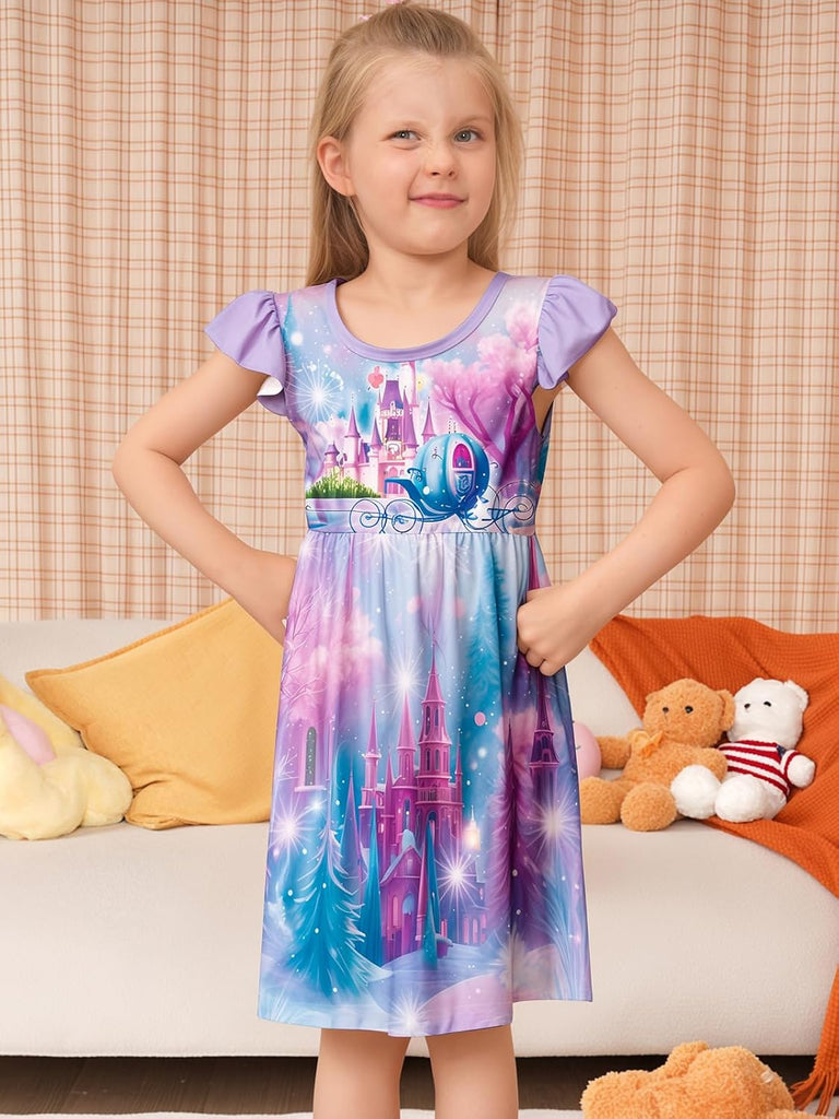 Girls Nightgowns Toddler Princess Pajamas Dress for Kids