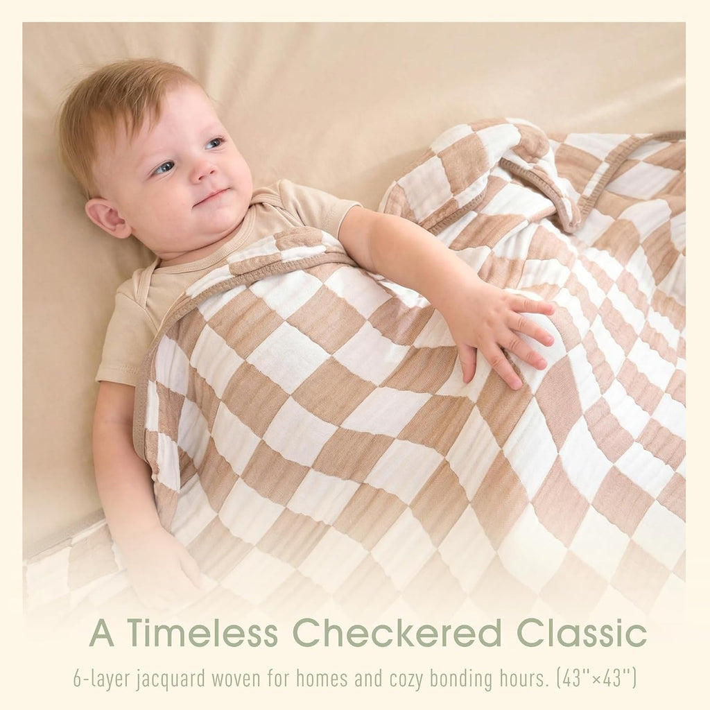 Ultra Soft Muslin Baby Blanket,A Versatile Swaddle and Bed Blanket for Babies, Toddlers, Boys, and Girls (1 Coffee