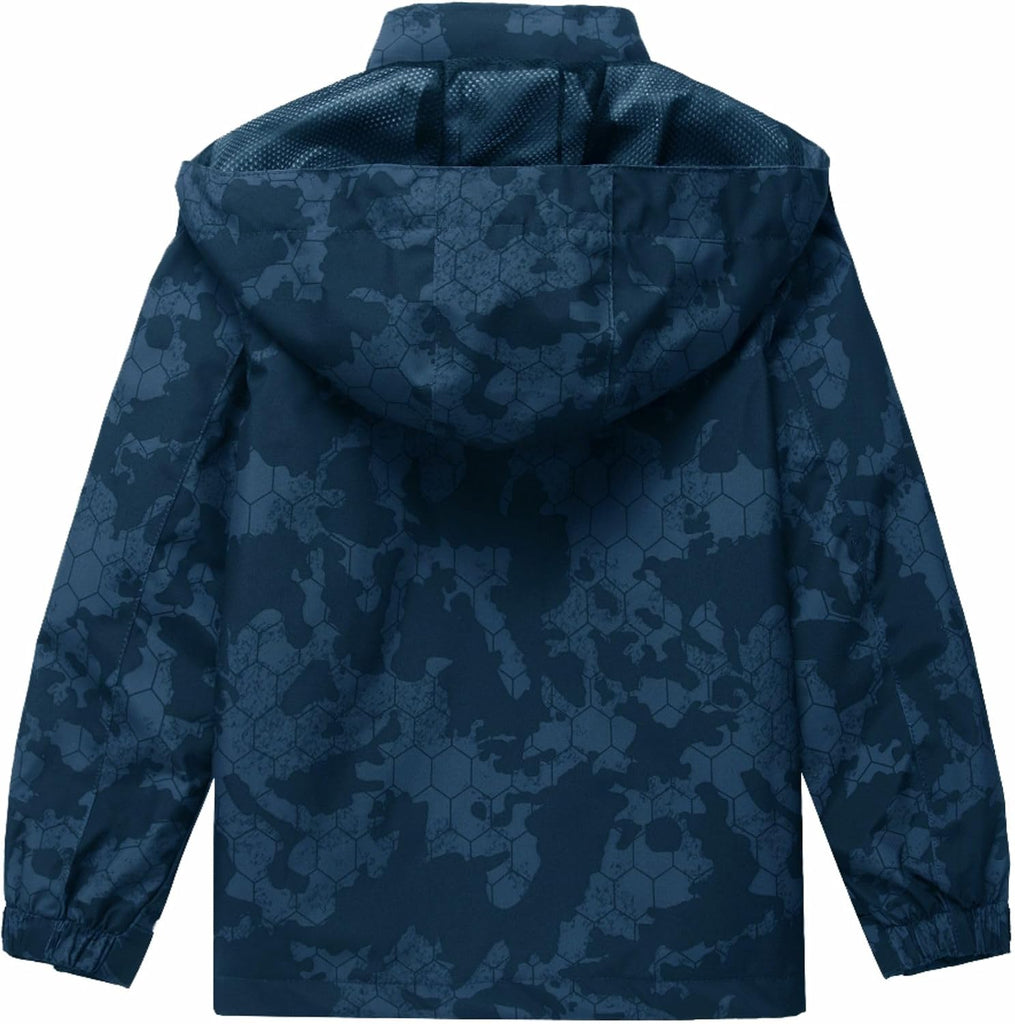 Boys Rain Jacket, Girls Raincoat Waterproof Lightweight Windbreaker Coats for Kids