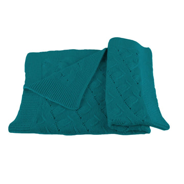 Unisex 100% Cashmere Baby Blanket - Teal Blue