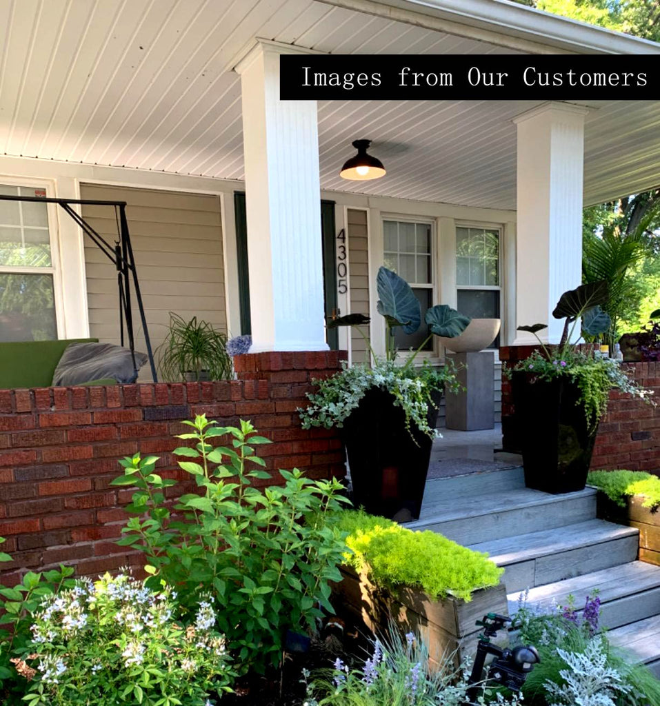 Semi Flush Mount Ceiling Light Fixture, Farmhouse Light Fixtures, Black Outdoor Close to Ceiling Light for Porch