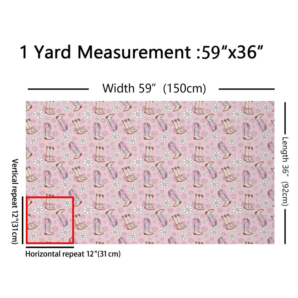 Bow Floral Western Fabric by The Yard 10 Yard Teens Soft