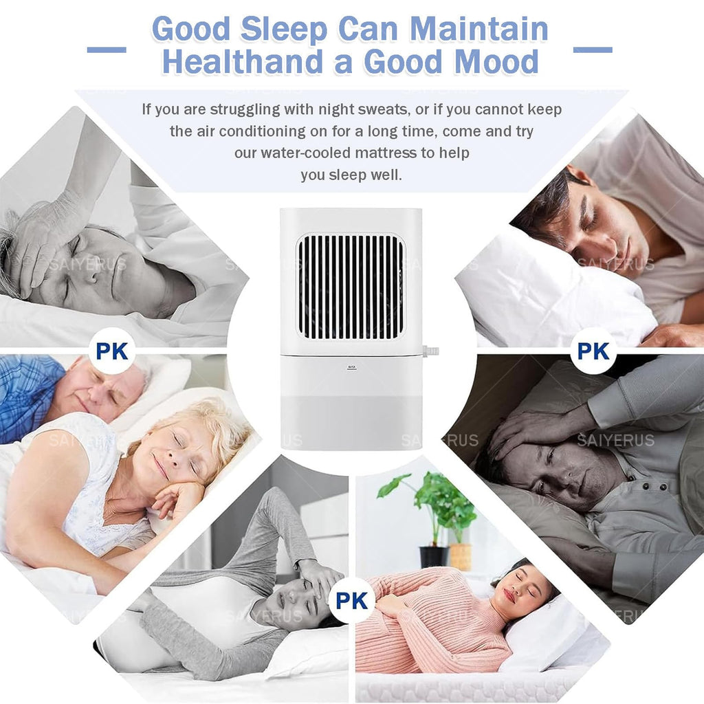Water Cooled Mattress Pad with Remote Control, 3-Level Adjustable Cooling, Single or Double Bed Cooling System