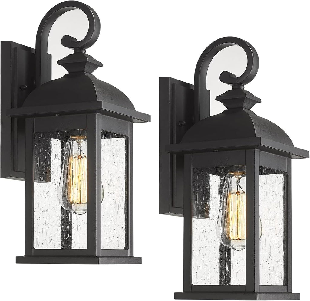 Exterior Wall Sconce, 2 Packs Outdoor Waterproof Wall Lights Fixture, E26 Socket Wall Lantern for Porch
