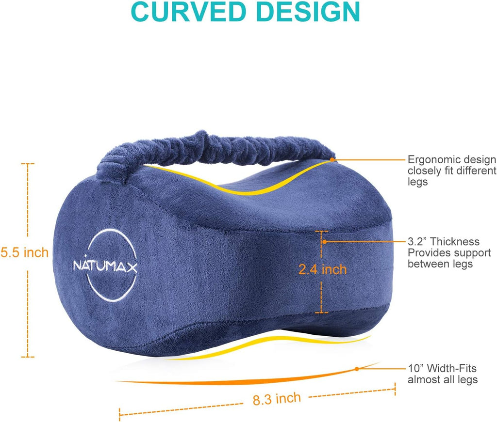 Knee Pillow for Side Sleepers - Sciatica Pain Relief - Back Pain, Leg Pain, Pregnancy, Hip and Joint Pain Memory Foam