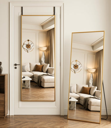 58"×20" Over the Door Full Length Mirror, Gold