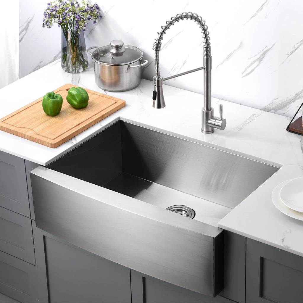 30 Inch Farmhouse Apron Single Bowl 18 Gauge Stainless Steel Kitchen Sink