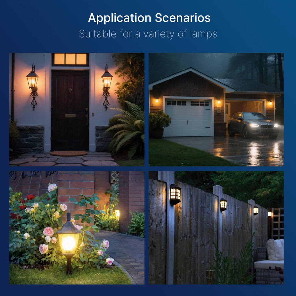 Dusk to Dawn Outdoor Sensor LED Edison Bulbs, 4W (40W Eqv.) - Clear B11 LED Candelabra Bulb E12 Base, Auto