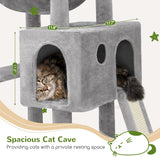 Heavy Duty Cat Tree, 70 inch Sturdy Cat Tree for Indoor Cats Extra Large Cat Tower with Scratching Post, Hammock