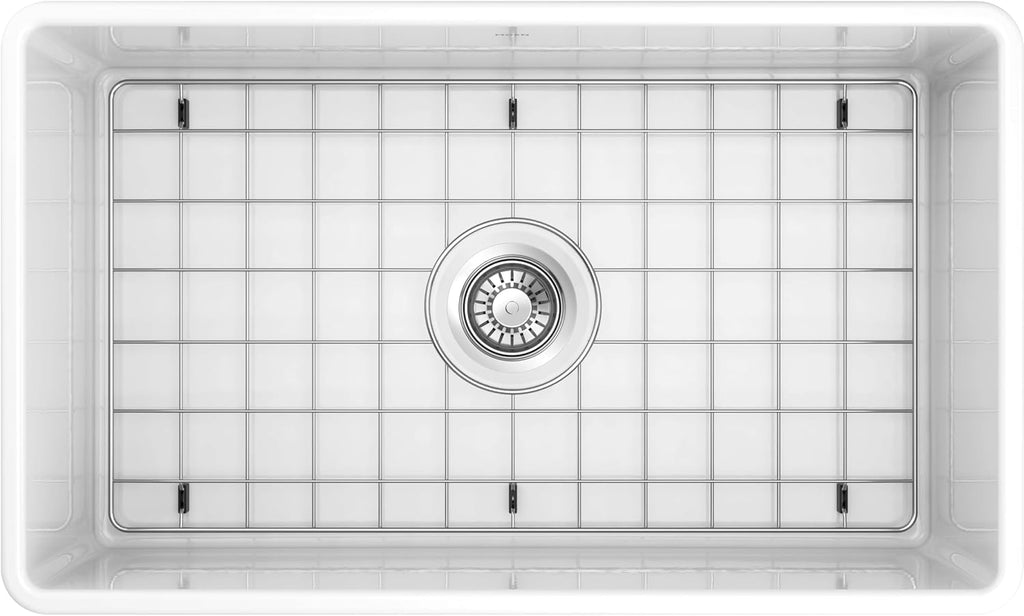 FC301810 Apron-Front Fireclay Single Bowl Undermount Kitchen Sink, 30", White
