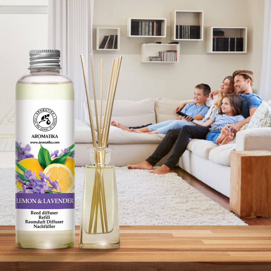 Reed Diffuser Refill Lemon - Lavender 6.8 Fl Oz - Scented Diffuser - Room Diffuser Refill with Scent - Room Freshener