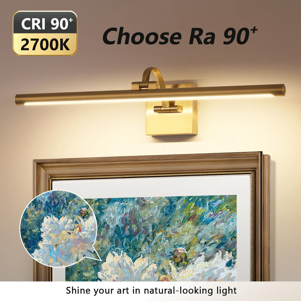 Brass Picture Lights for wall Hardwired LED Picture Frame Light Dimmable Painting Lights for Wall Portrait Artwork