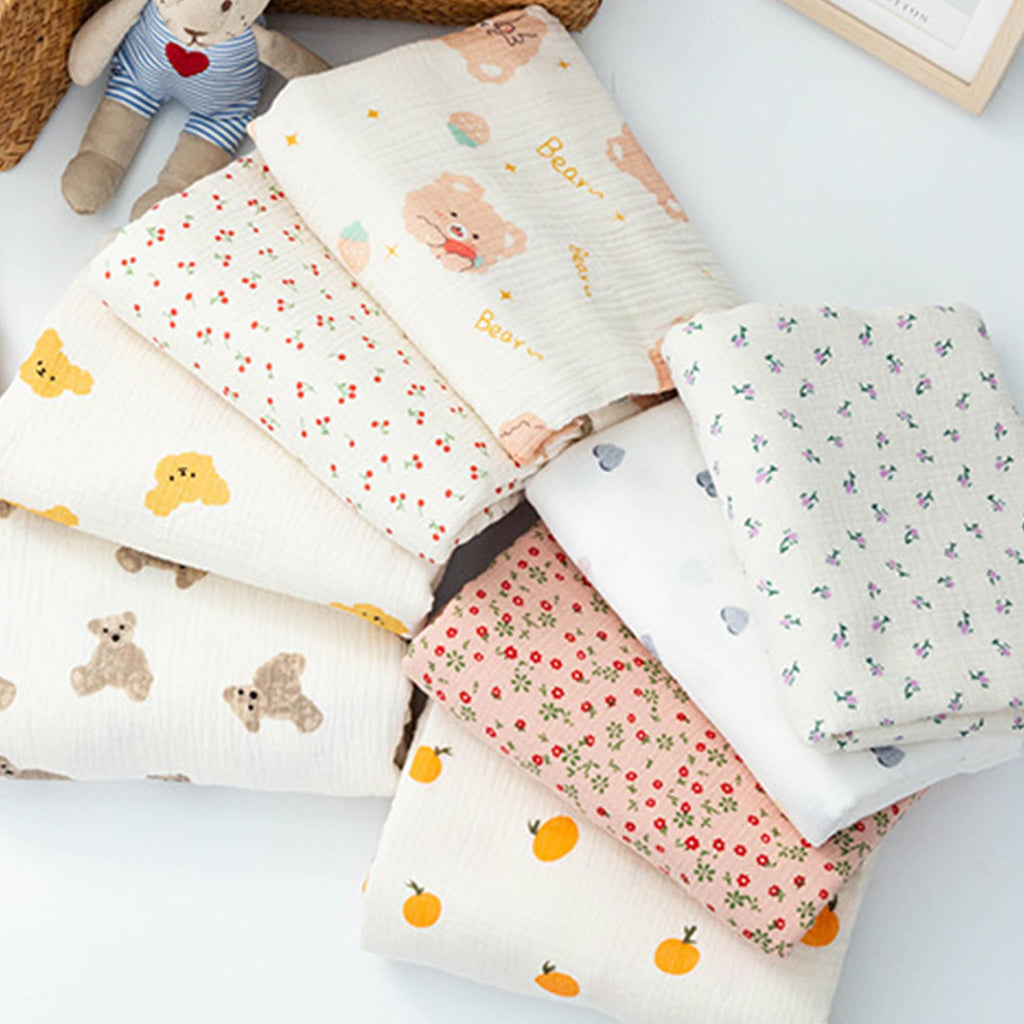 100% Cotton Double Gauze Fabric by The Yard - Soft Breathable Muslin Cloth for DIY Sewing, Dressmaking, Towels