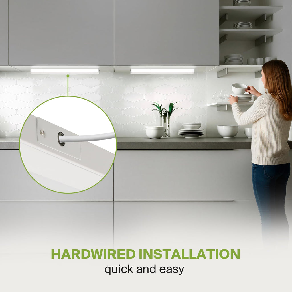 LED Under Cabinet Lighting, 32 inch 16W 1057 LM Dimmable Hardwired Under Cabinet Lights, 3000K Soft/4000K Cool/5000K