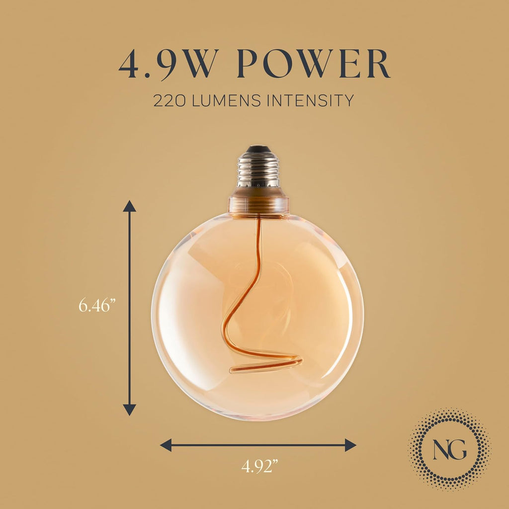 Decorative Oversized LED Filament Edison Light Bulb - 240 Lumen, 4.9W, Dimmable, 2000K Warm White, Medium E26 Base