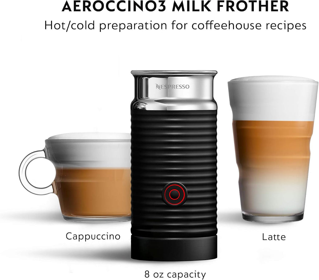 Vertuo Plus Deluxe Coffee Machine with Milk Frother, Matte Black | Matte coffee and espresso maker by , brews 4 cup