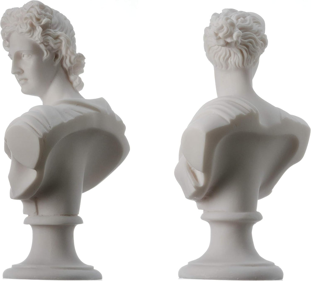 Artemis Diana and Apollo Bust Greek Statues Handmade Figurine Gods Alabaster Articrafts