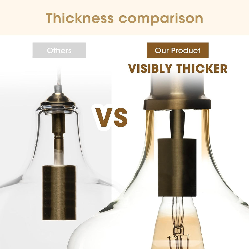 Auburn Pendant Lighting for Dining Room, Industrial Kitchen Lights, Hand-blown Glass Bell Shaped Pendant Light for