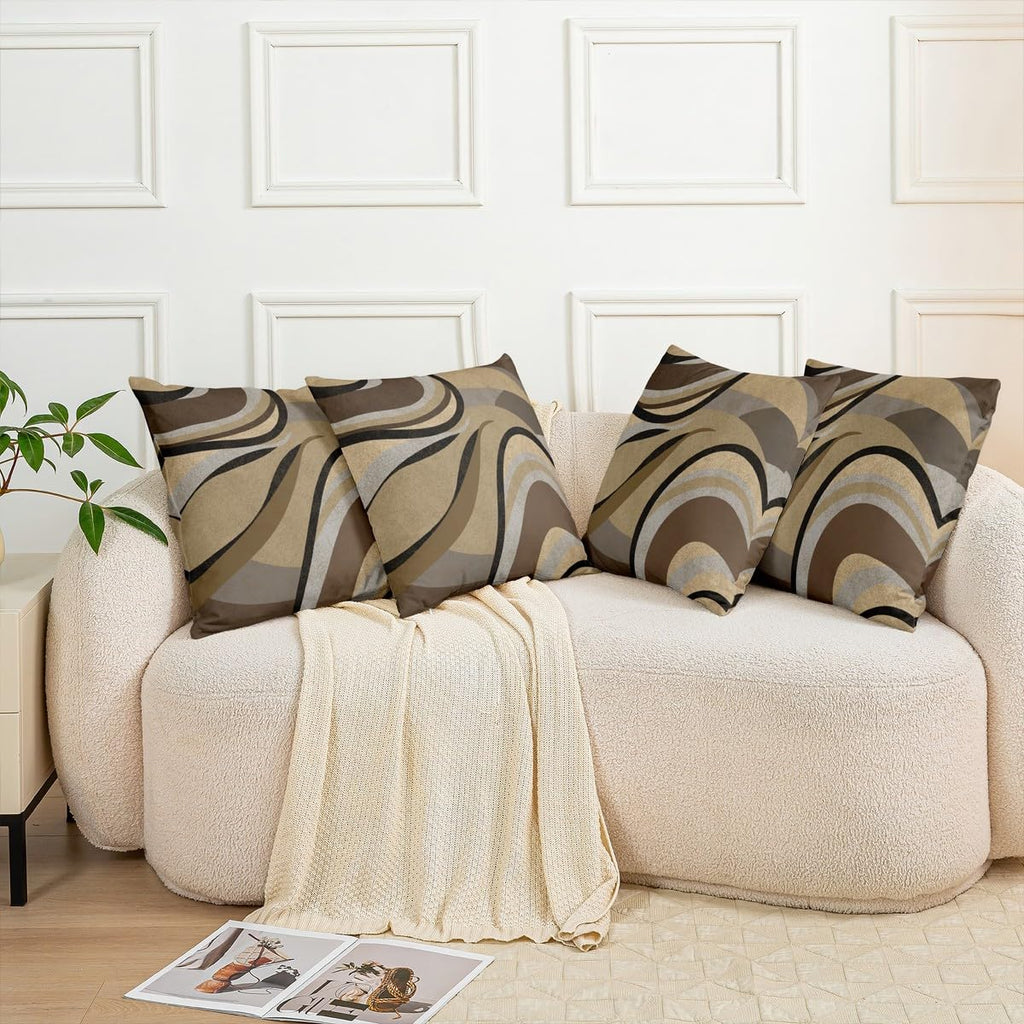 Geometric Throw Stripe Pillow Covers 22x22 Inches Soft