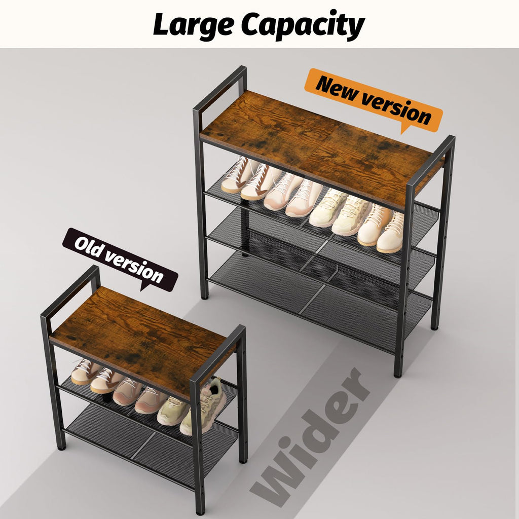 4 Tier Shoe Rack, Shoe Rack for Front Door Entrance