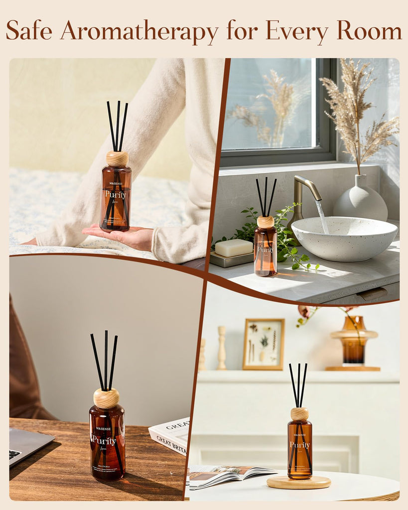 Reed Diffuser Set, Oud Wood, 6.3 oz Natural Essential Oil