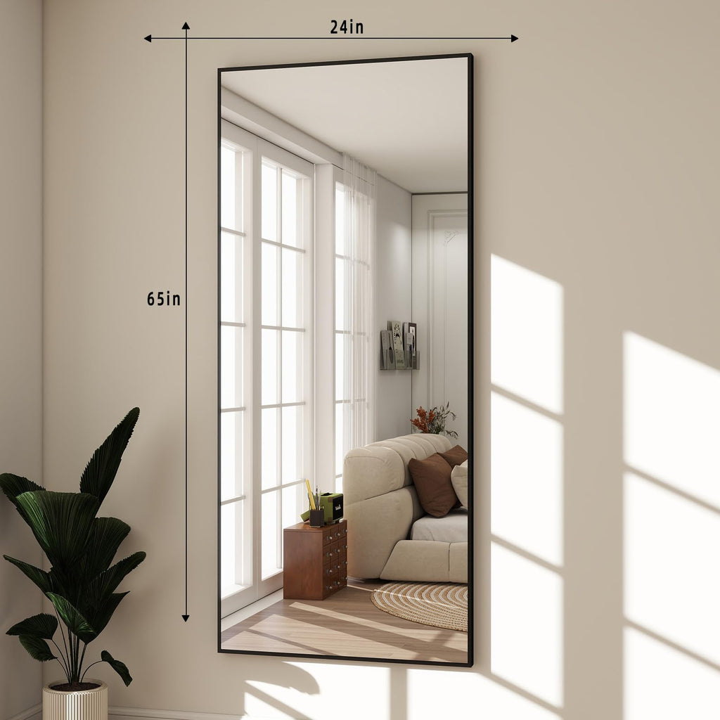 Full Length Mirror with Stand, 65"x24" Floor Mirror
