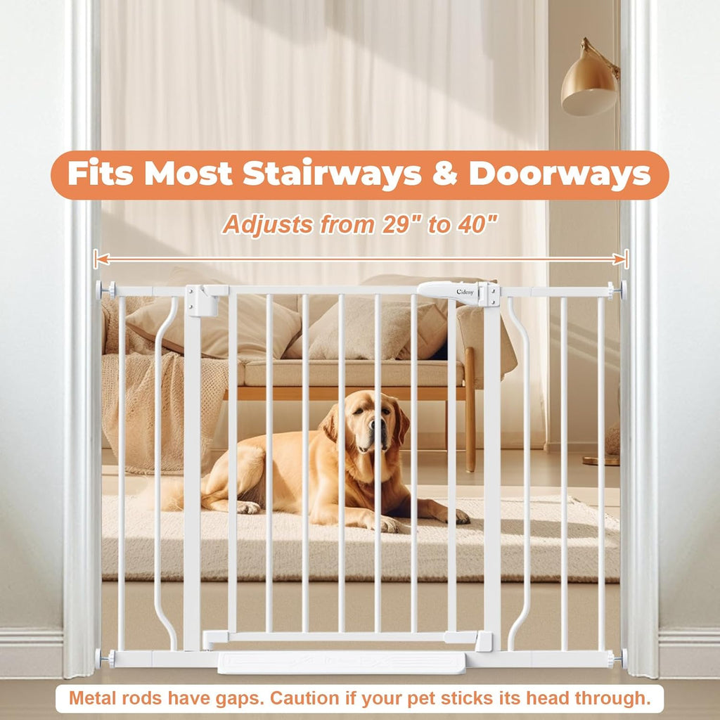 Baby Gate Auto Close, 29"-40" Dog Gate Indoor for Stairs & Doorways