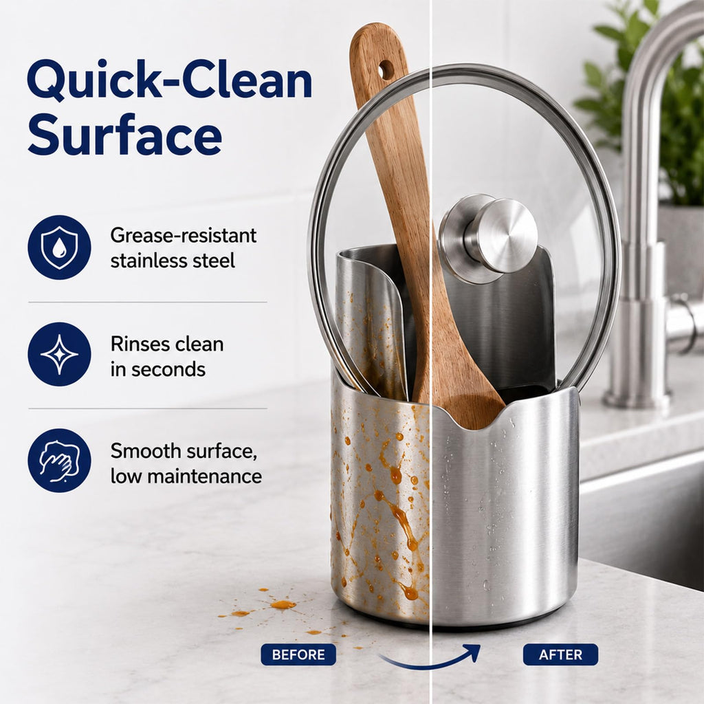 Stainless Steel Utensil Holder, New Thickened Premium Pot Lid Holder,3 pcs