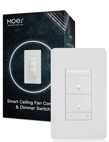 Star Ring Smart Ceiling Fan Control and Dimmer Light Switch, 2.4GHz WiFi Smart Switch, 4-Speed & 1-100% Dimmable