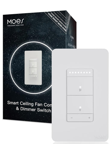 Star Ring Smart Ceiling Fan Control and Dimmer Light Switch, 2.4GHz WiFi Smart Switch, 4-Speed & 1-100% Dimmable