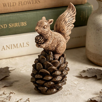 Squirrel Fall Decorations Table Decor Garden Statue