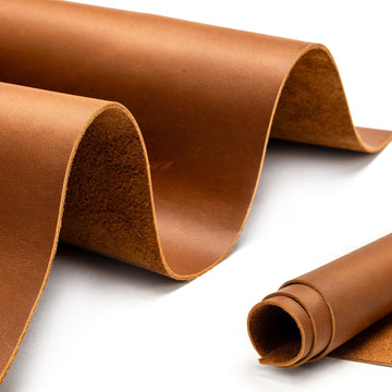12''X24'' Genuine Leather Sheets - Tooling Leather Fabric Pieces for Crafts, Full Grain Leather Hide Material(Brown
