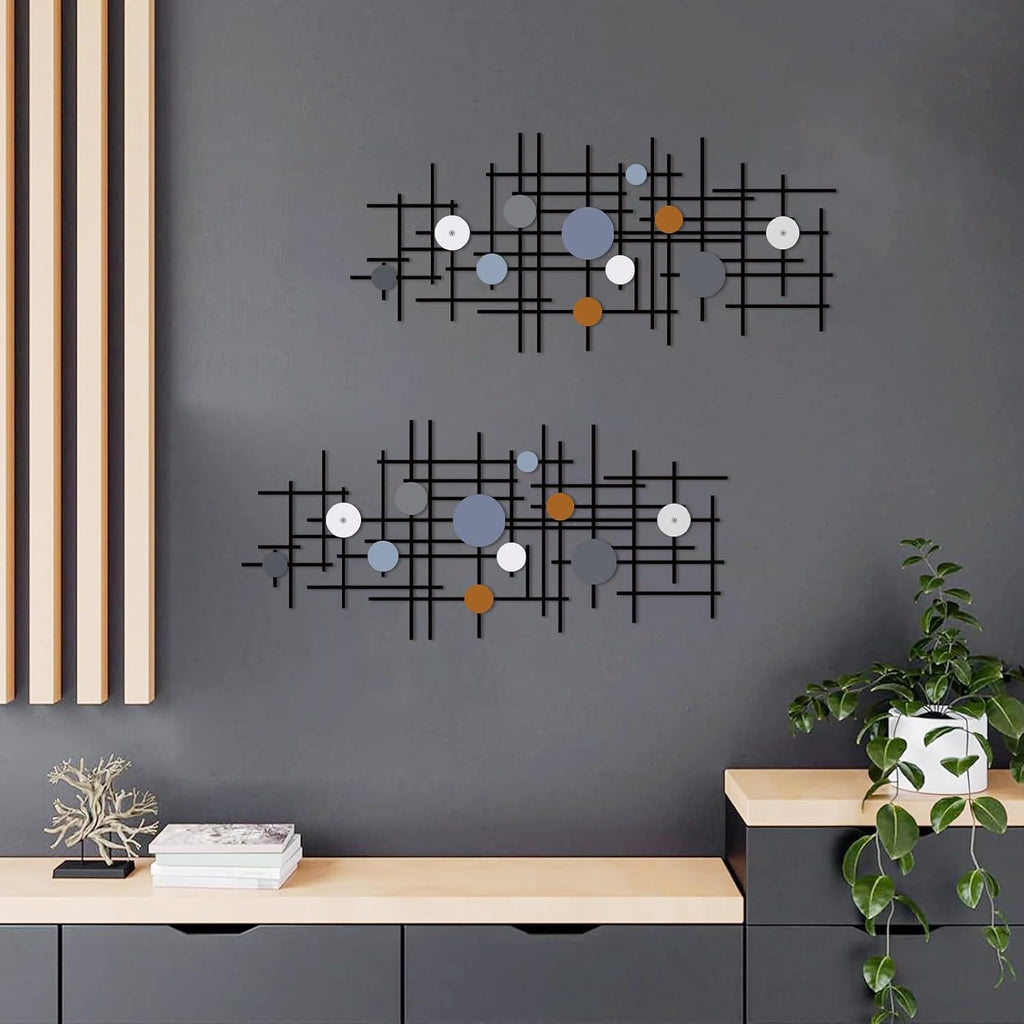 Minimalist Geometric Wall Decor Metal Wall Art - Set of 2