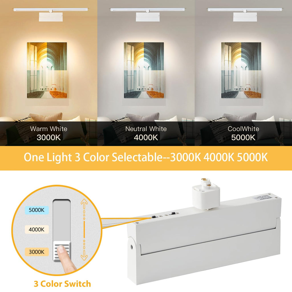 Dimmable LED Track Lighting Heads H Type, White 24W 1 Pack