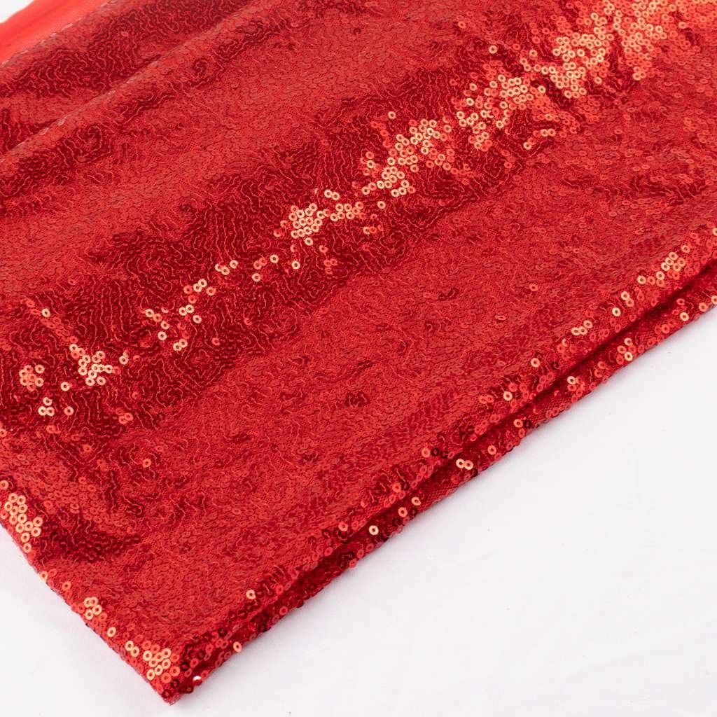 Red Sequin Fabric by The Yard, 48 Inch Wide Sparkly Mesh for Sewing