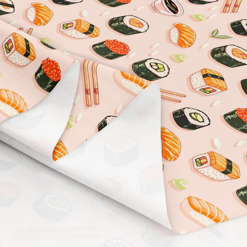 Cute Sushi Fabric by The Yard Japanese Watercolor Food No Stretch Fabric for Handmade Supplies Watercolor Pink