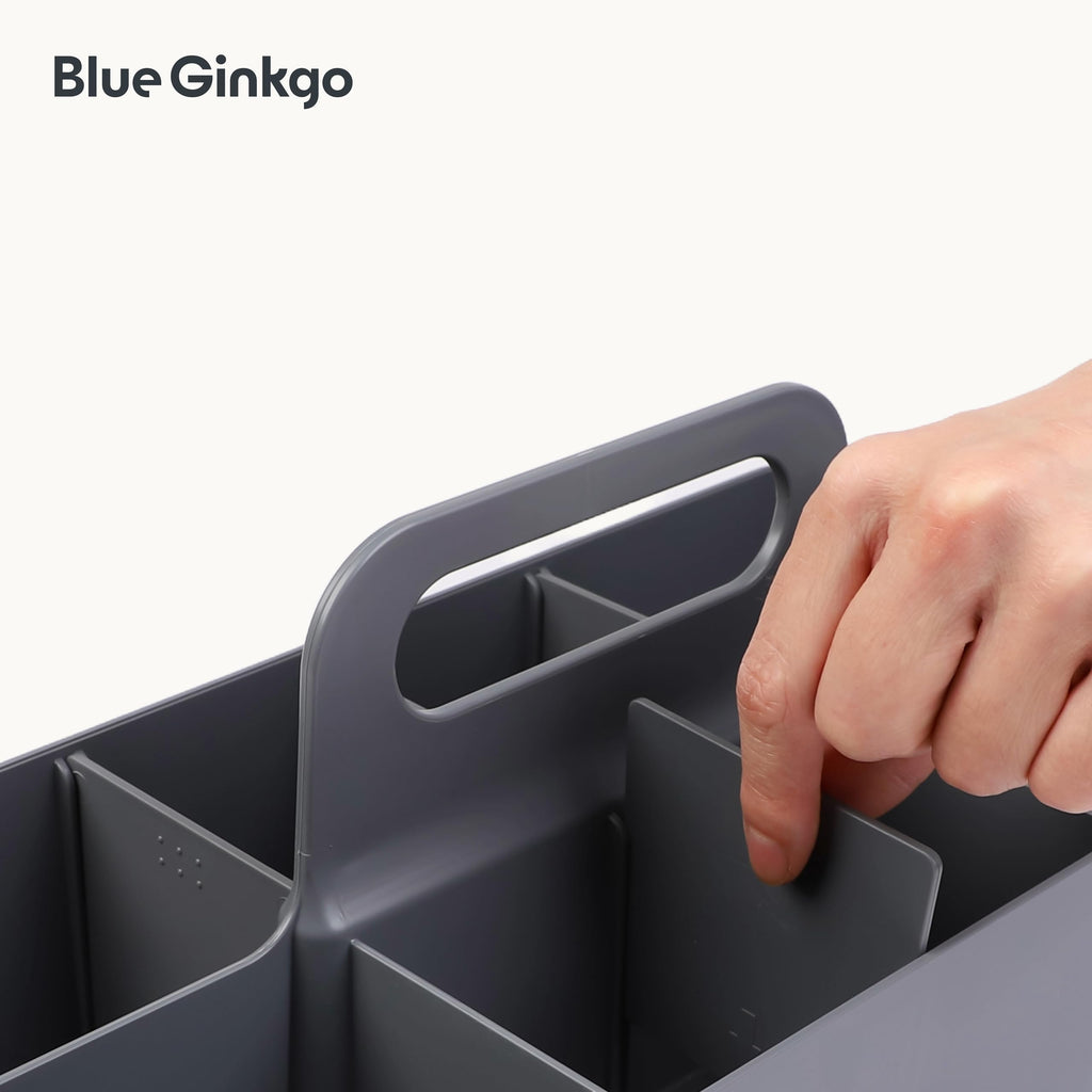 Stackable Organizer Caddy, Long, Grey, Made in Korea