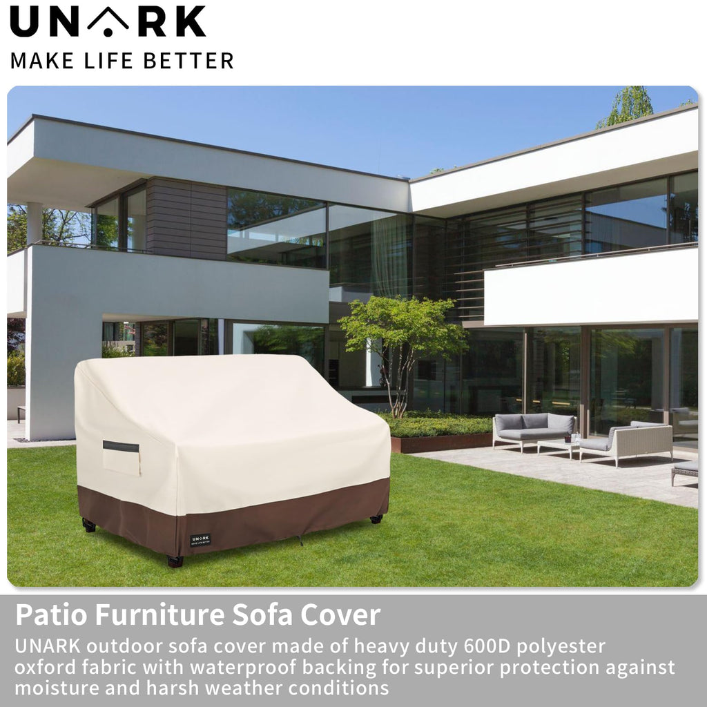 Outdoor 2-Seater Loveseat Cover, Waterproof Heavy Duty Patio Furniture Covers, 58W x 33D x 32H Inches Outdoor Couch
