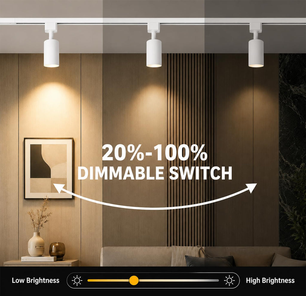 Plug in Track Lighting Dimmable with Power Cord, 4-Light Track Lighting Kit with 3.3FT H Type Track Lighting