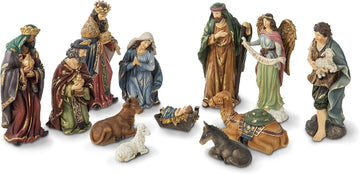 Nativity Set nacimiento de Jesus para Navidad Sets of 12 Nativity Figurines Sets for Christmas Indoor 10" H, Resin