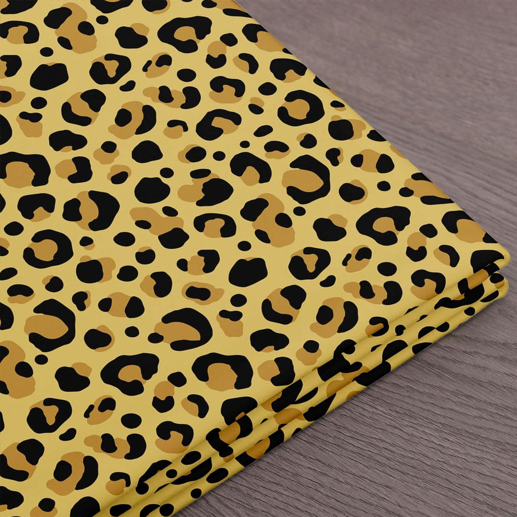 Yellow Leopard Print Fabric by The Yard Wild Animal Skin Soft Polyester Fabrics for Chairs Sofa Retro Aesthetic Craft